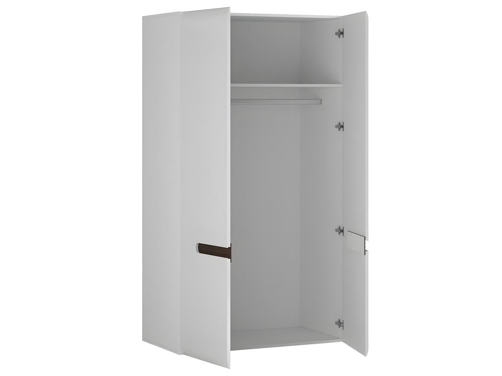 Zensova 2-Door Wardrobe, White Lacquered and Wood XTZU24299