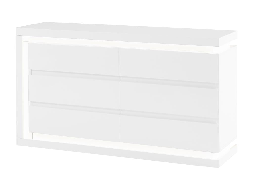 6-drawer chest - With LEDs - MDF - White lacquered - Zensova TXVE58814