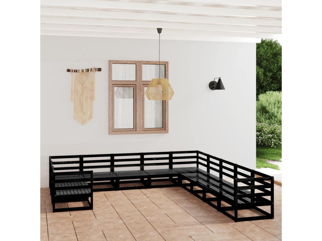 11-piece garden furniture set in solid pine wood XXEK80078