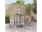 Lumenao YYUZ33568 5-Piece Grey Poly Rattan/Solid Wood Garden Bar Set