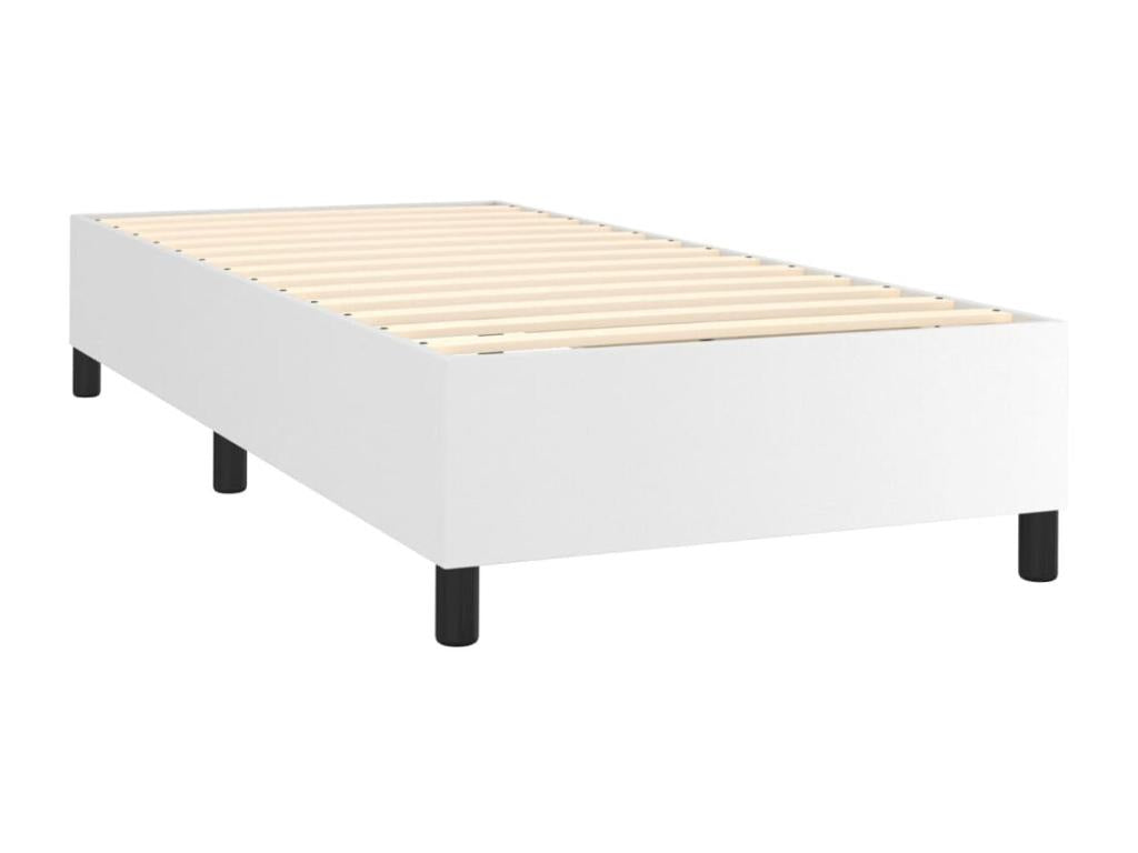 Zensova bed with mattress, white, 80x200 cm, faux leather, MFDM50215