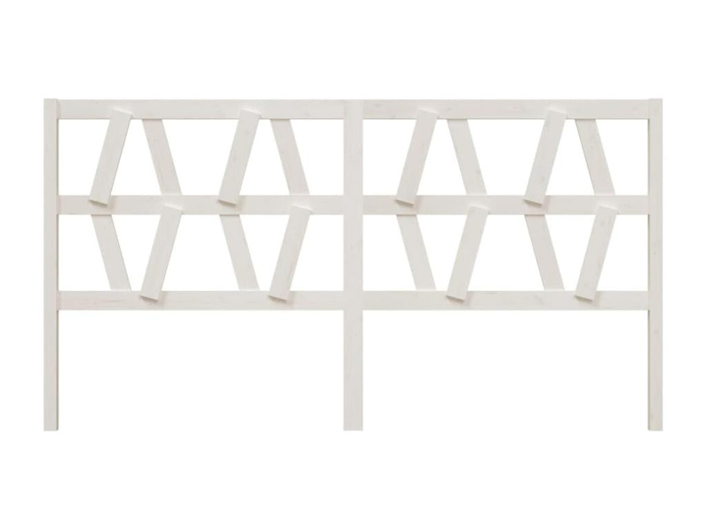 White Headboard 206x4x100 cm Solid Pine Wood GDXB86483