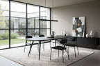 Oval dining table in brushed recycled teak and metal, 6 seats, L200 - Lumenao ACAY91618