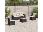 6-piece garden furniture set with cushions, Zensova woven resin DLHG71047