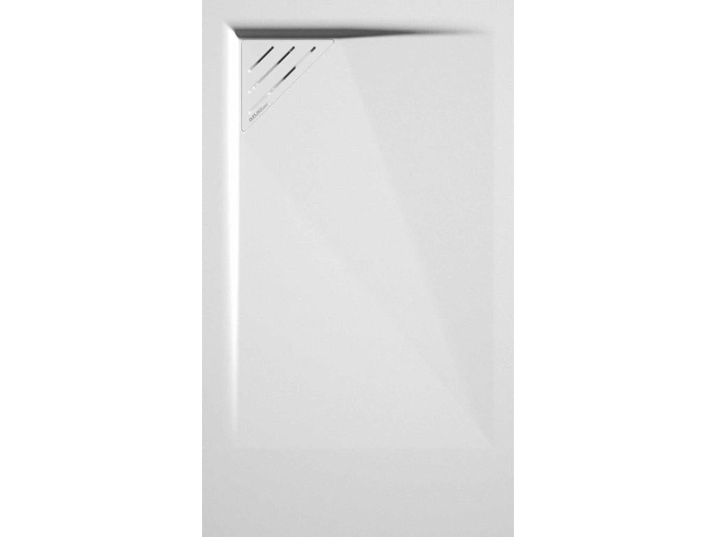 Lumenao white shower tray with smooth finish and colored grate - 180x90 cm LIRF32930