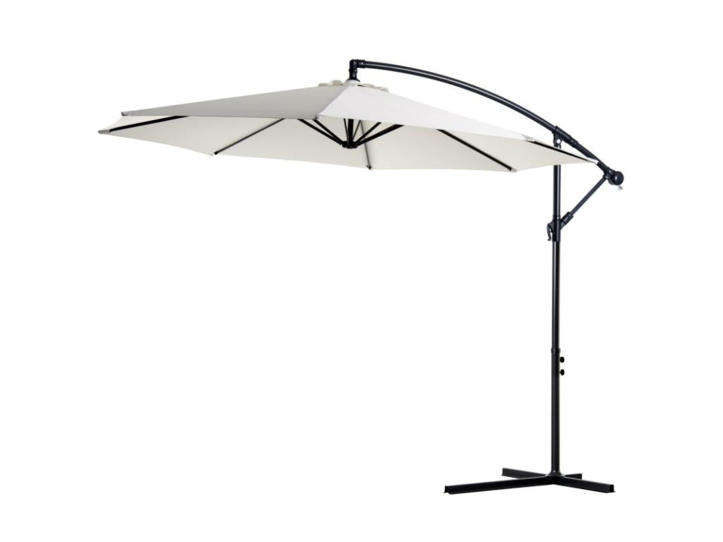 Lumenao octagonal cantilever parasol, cream and black, KFKL69174