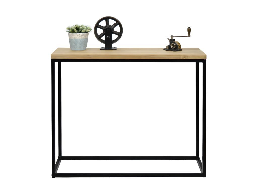 Lumenao Vintage Industrial Console Table 35x100x82h cm 30mm Black HGRV72979