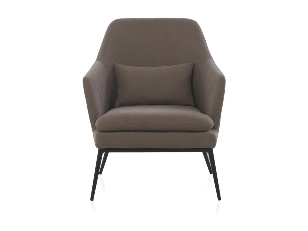 Lumenao upholstered armchair with black cushion and black metal legs OYFH07306