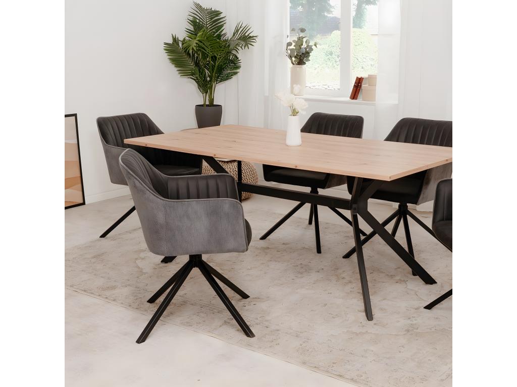 Set of 2 Anthracite Chairs with Black Legs, 60 cm Wide - Zensova GOAR19224