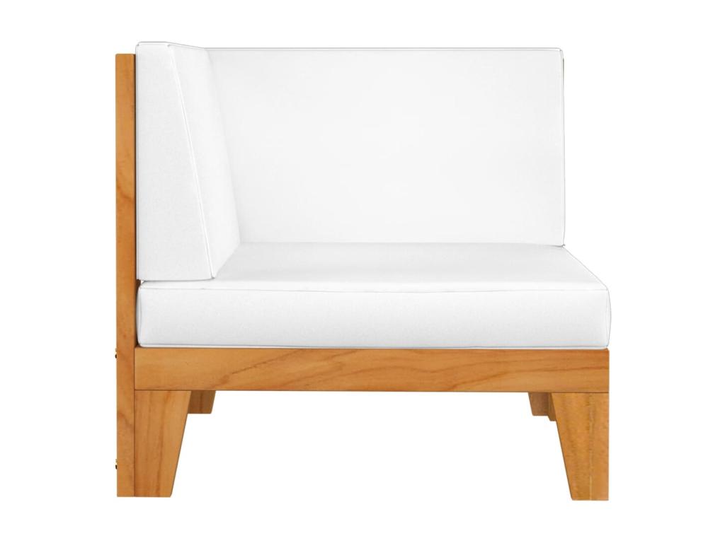2-seater sofa with cream-white cushions, Zensova solid wood, XRJG49323