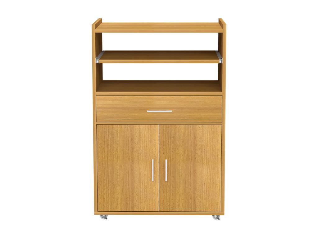 Zensova Wooden Kitchen Trolley Serving Trolley Rolling Shelf Zensova Drawer Zensova Beech QKTP69337