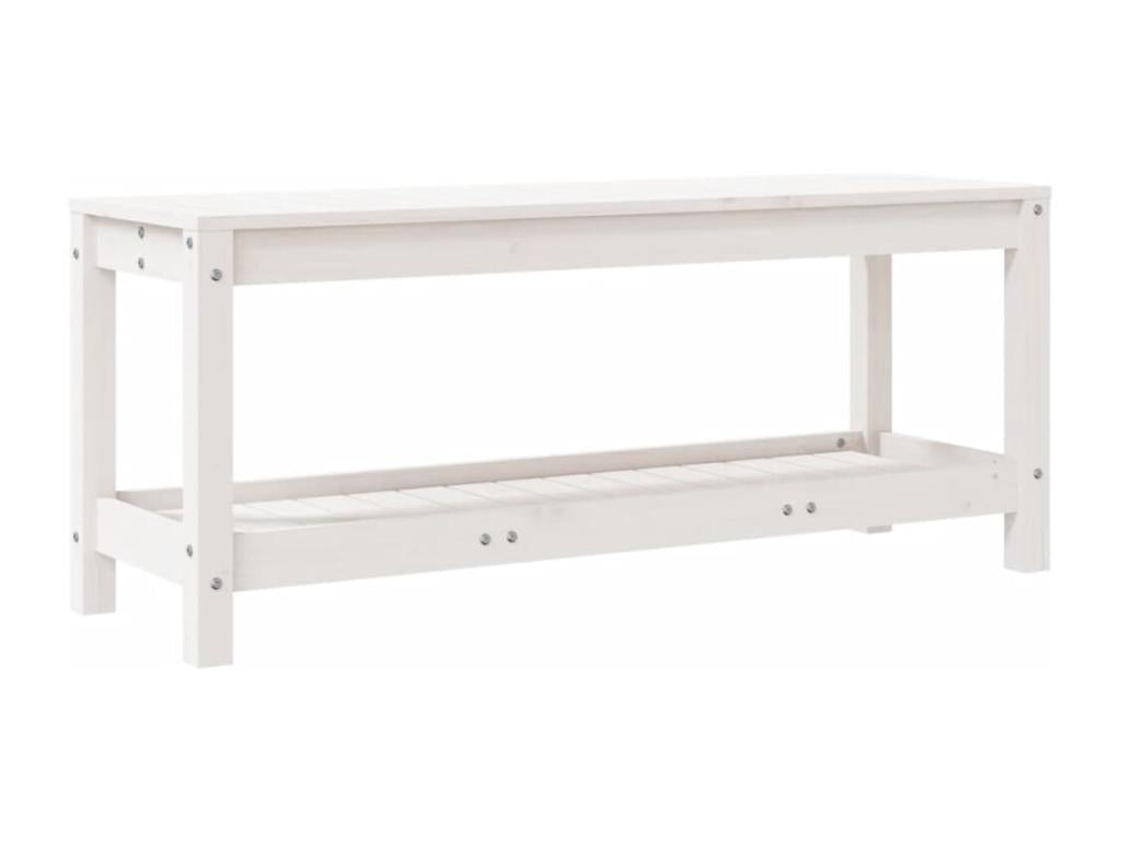 White garden bench 108x35x45 solid pine wood SMKB75764