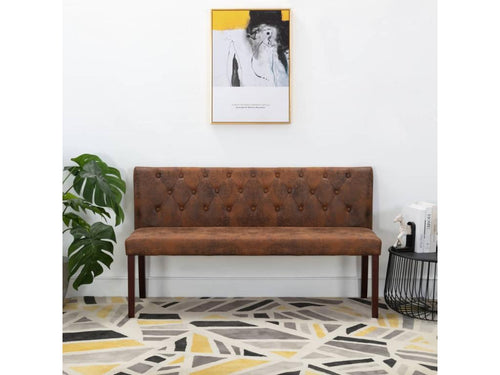 Bench 148.5 cm Brown Faux suede leather GPGX40761