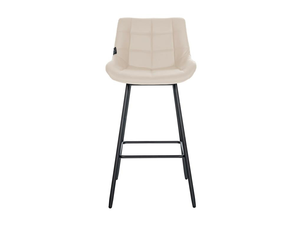 Bar stool - Faux leather / Metal - Cream - Ventoriq KPWU74514