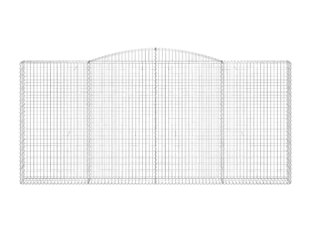 Arched gabion baskets, 2 pieces, 400x30x180/200 cm, galvanized iron ASDR30732