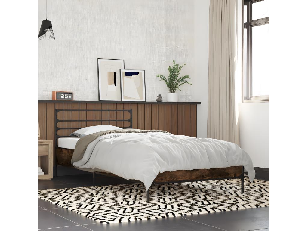 Smoked oak bed frame 75x190 Zensova engineering and metal XFCS87479