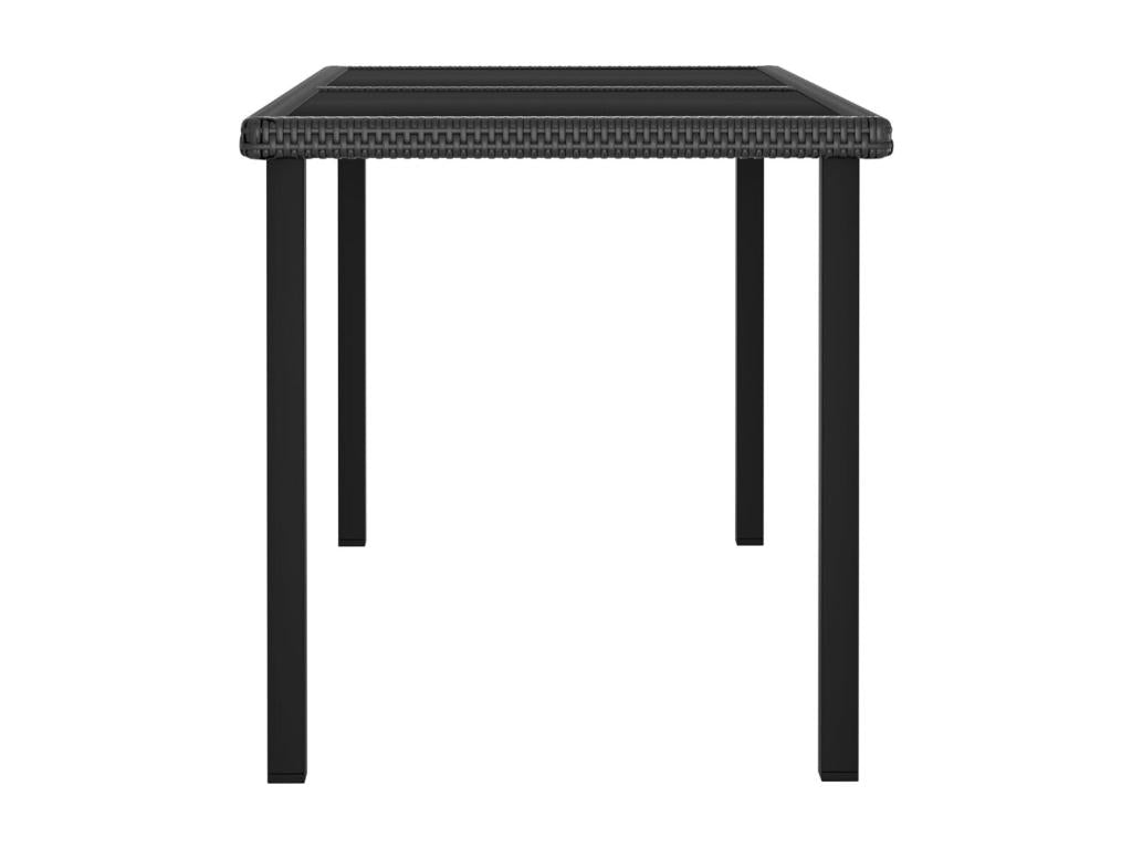 Lumenao Premium - Black Garden Dining Table 140x70x73 cm Woven Resin FIFN12428