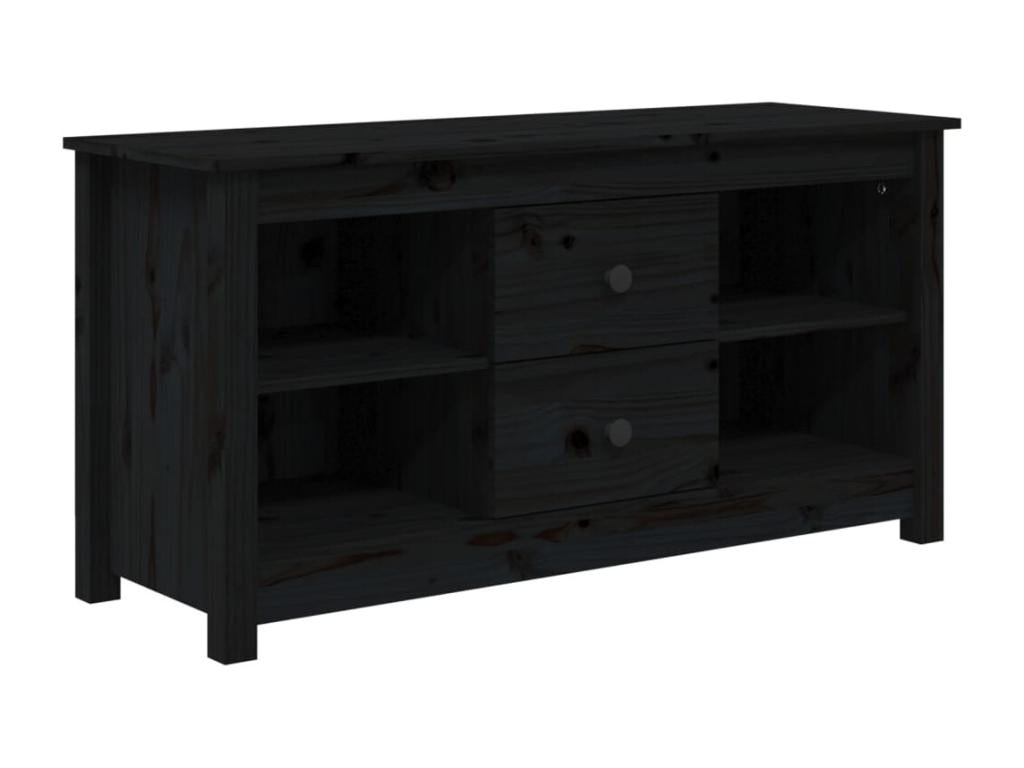 Black TV stand 103x36.5x52 cm Solid pine wood APDO69066