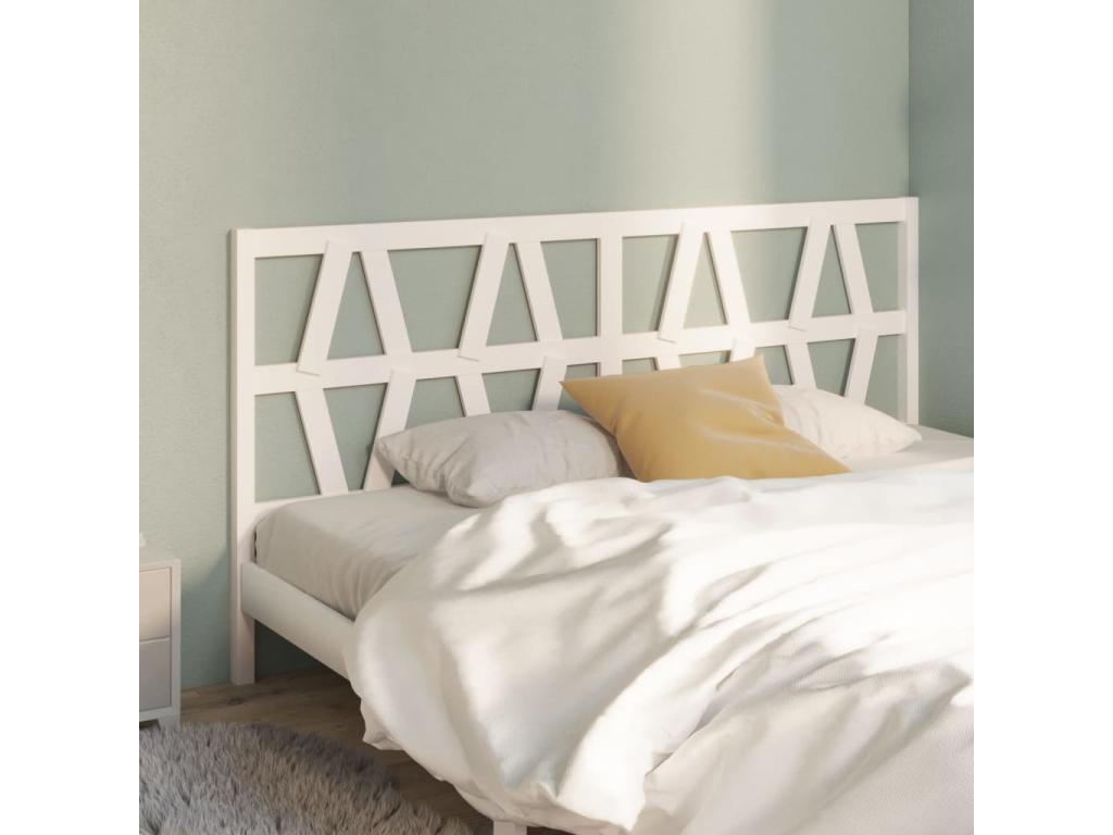 White Headboard 206x4x100 cm Solid Pine Wood GDXB86483