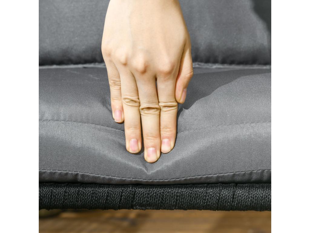 Set of 2 metal PE rope garden chairs with cushions WYWD81136