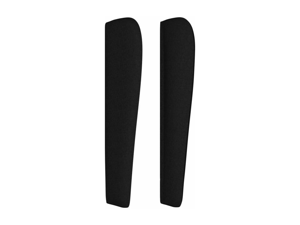 Headboard with wings, Black, 147x23x118/128 cm, Fabric NAXM65430