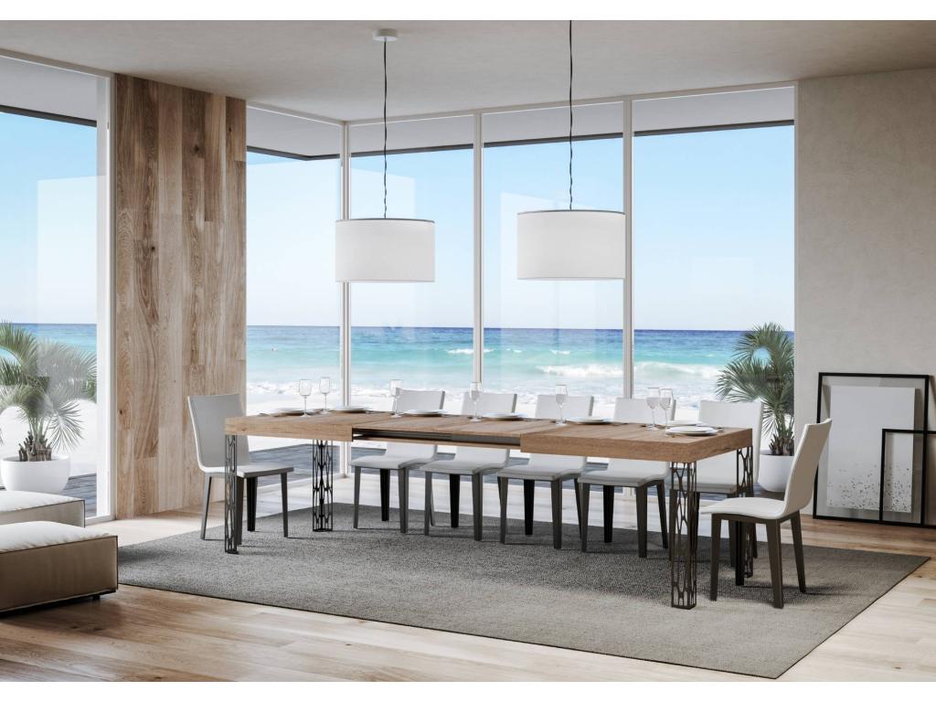 Extendable table 80x160/244 cm Ghibli Natural Oak frame Anthracite YKYJ07723