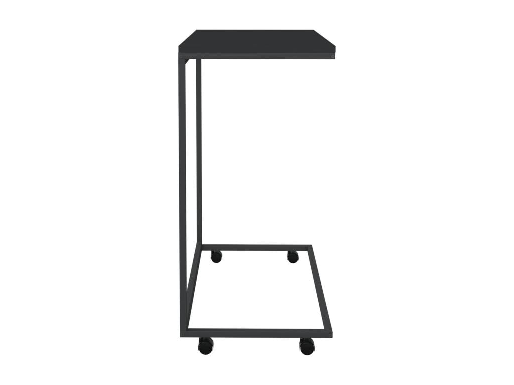 Side table with wheels, black, 55x35x70 cm, engineered wood, ALFO37130