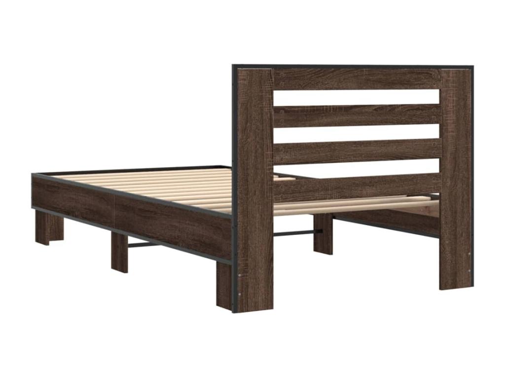 Bed frame without mattress, brown oak, 90x190 cm, KYIJ33367