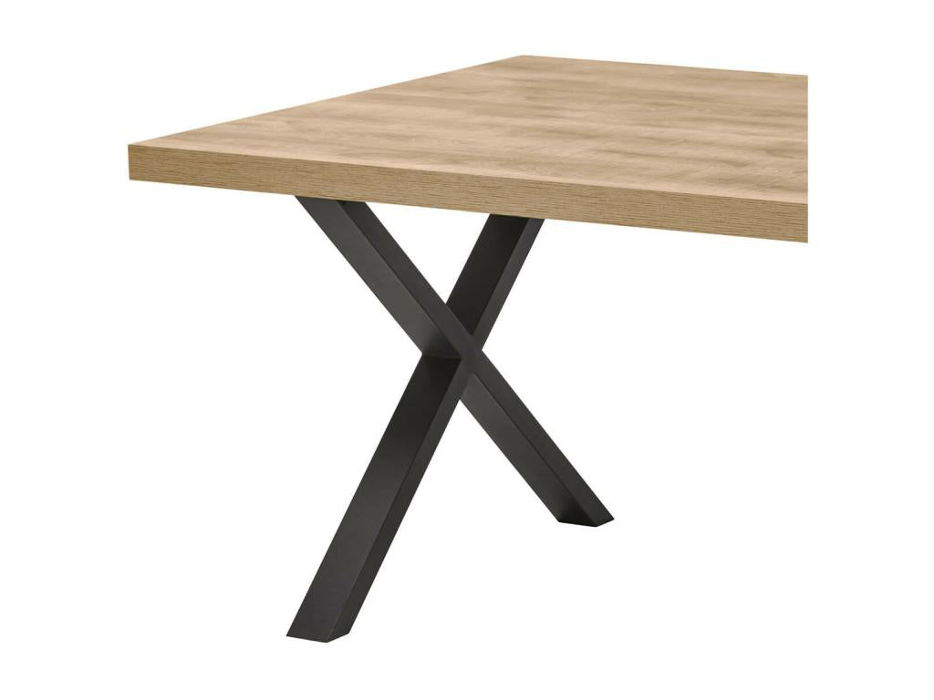 Zensova - 230cm Table, Wood Look, Powder-Coated Metal X-Shaped Base, Zensova BPFL01726