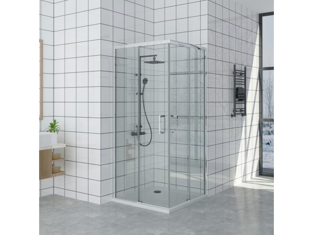 85x140 cm corner shower enclosure with easy entry, 200 cm high, made of tempered glass YUSH73073