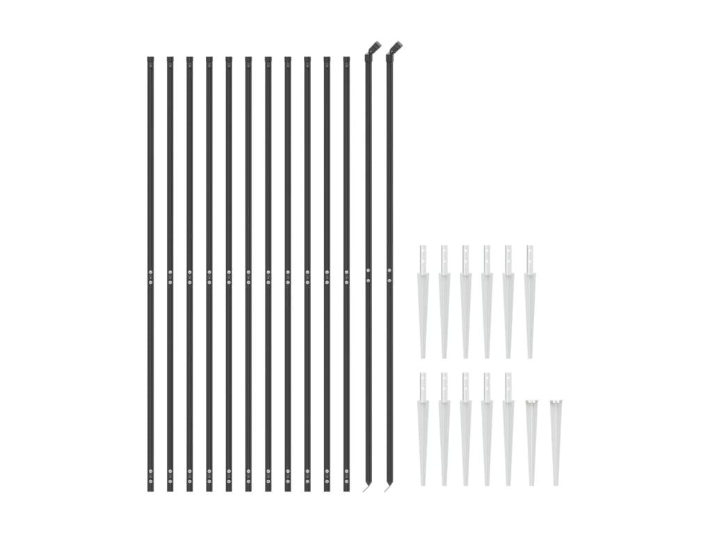 Anthracite diamond mesh fence with anchors, 1.8x25 m SYHZ81319