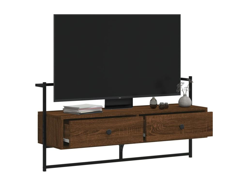 Wall-mounted TV unit, brown oak, 100.5x30x51 cm, engineered wood XKOS56165