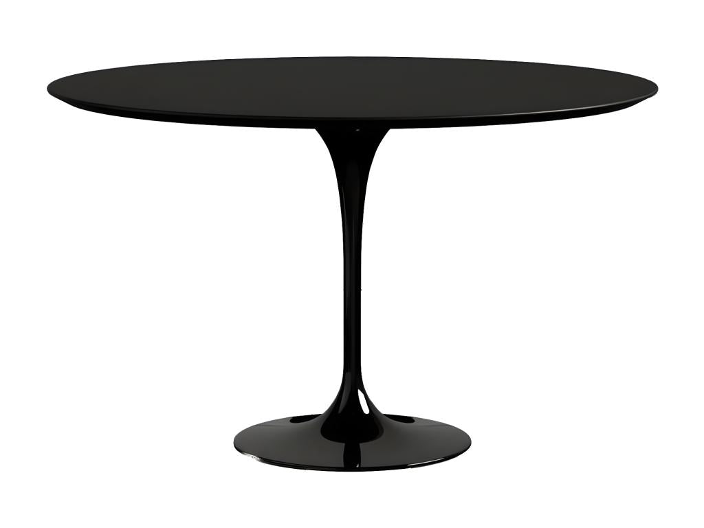 Round tulip table - Matte black top - Diameter 150 cm - Matte white base RYMF99680