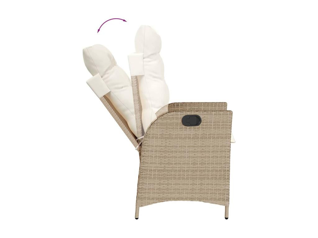 9-piece beige poly rattan garden dining set and cushions ZIYC03558