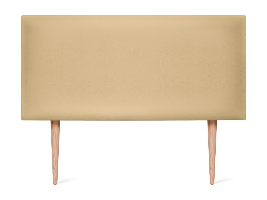 Lumenao Smooth Faux Leather Headboard 95x105cm with Legs for 90cm Beds - Vanilla IHHO16169