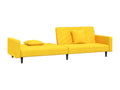 2-seater sofa bed with two pillows, Yellow Velvet GNHD41572