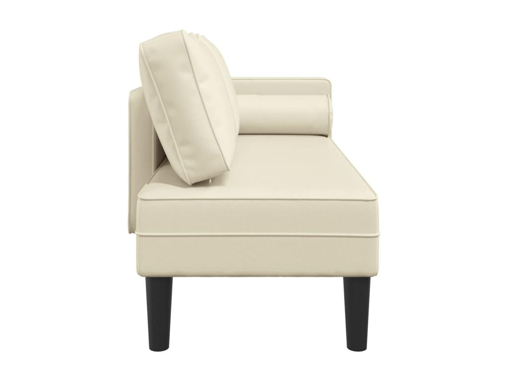 Lumenao - Chaise longue with cream faux leather cushions SVUQ27742