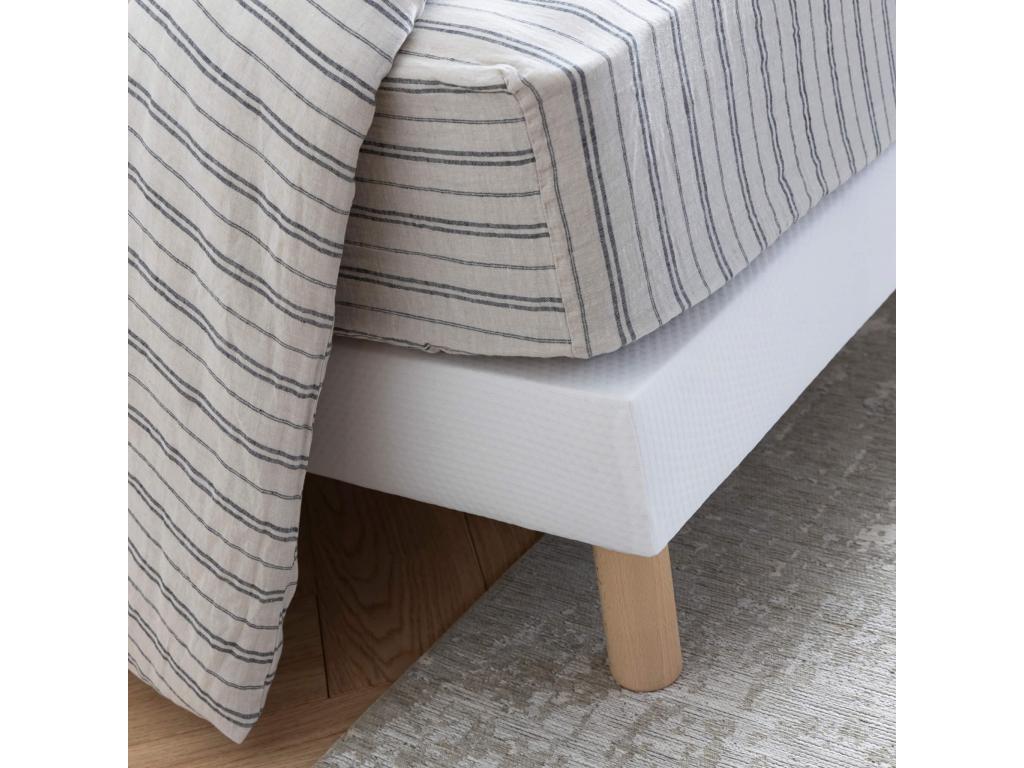 White upholstered bed base 13 cm Moon - Lumenao 80x210 QAQV53438