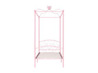 Pink metal canopy bed frame (no mattress) 100x200 cm YJXO93350