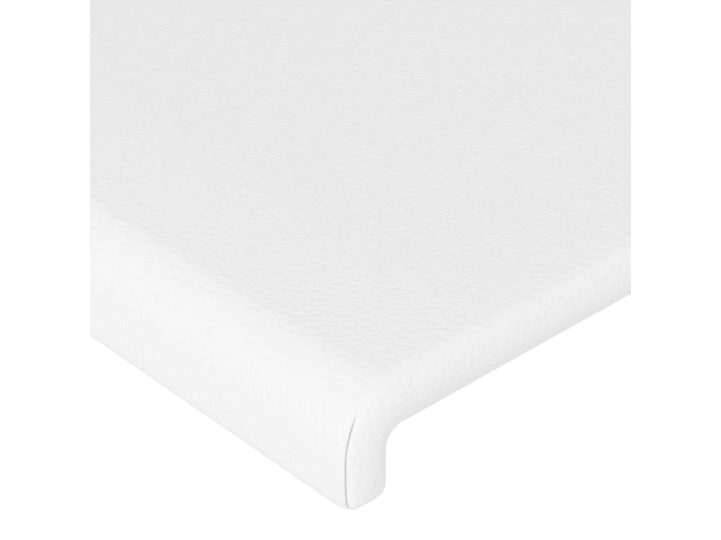 Headboard with wings, White, 183x23x78/88 cm, Faux Leather, EAUC50665