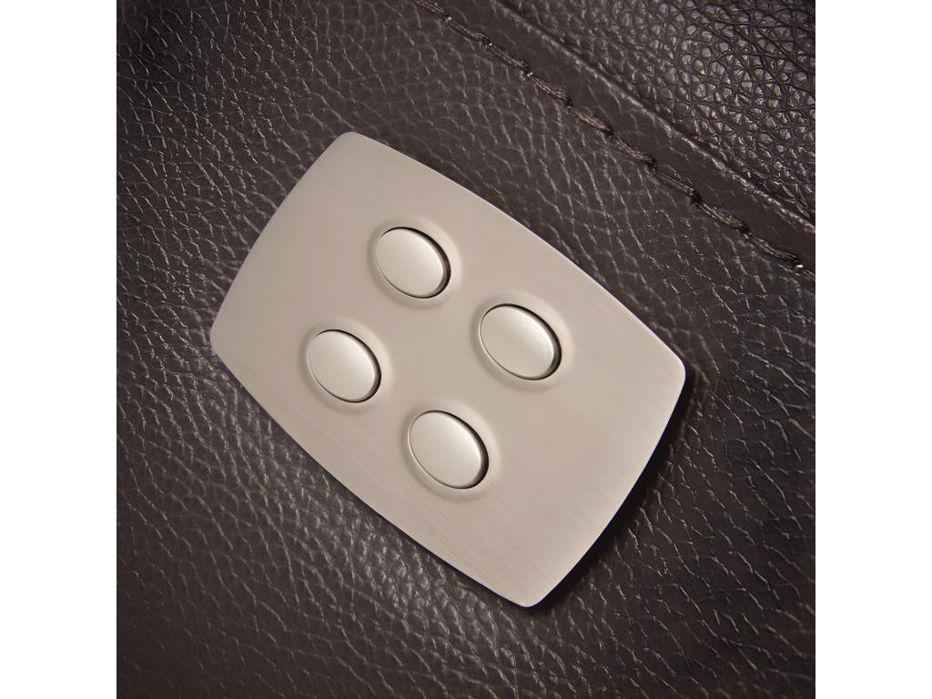 Zensova 3-seater sofa with 2 electric seats in leather/PVC, grey color JBRP80783