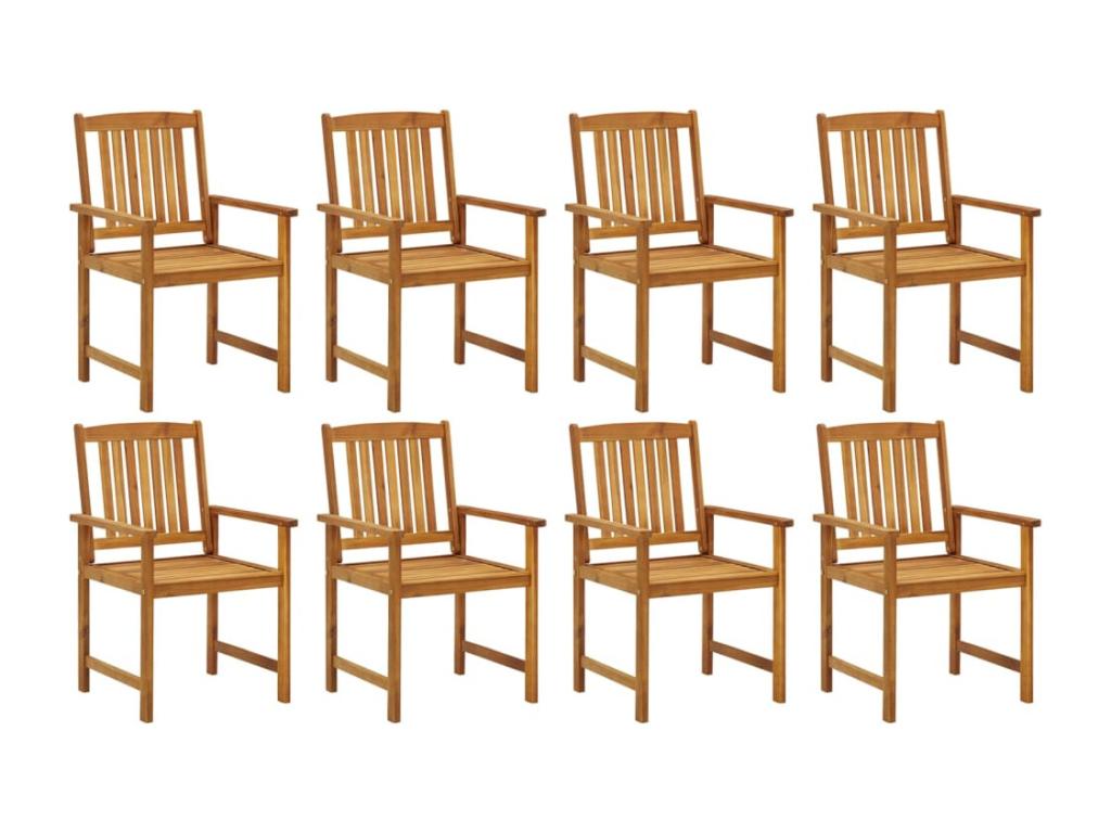 Zensova 8-Piece Garden Chairs with Cushions - Solid Wood BCYP15940