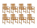 Zensova 8-Piece Garden Chairs with Cushions - Solid Wood BCYP15940