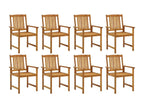 Zensova 8-Piece Garden Chairs with Cushions - Solid Wood BCYP15940