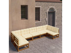 7-piece garden furniture set with cushions, honey brown, pine wood, SAUF73521