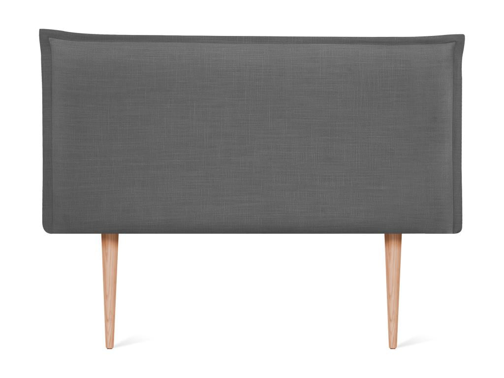 Zensova Smooth Natural Linen Headboard with Padding 90x105cm with Legs for 80/90cm Beds - Dark Grey ILAT16526