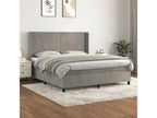 Upholstered bed base and mattress, light grey, 160x200cm, velvet, YKZC15819