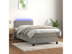 Zensova bed with mattress and LED, light grey, 90x190 cm, UDHH79873