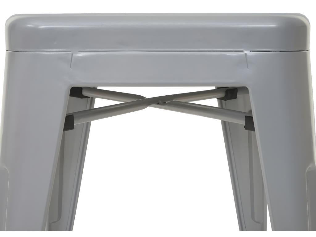 Lumenao-A73 Metal Bar Stool, Set of 4, Grey RKUJ30297
