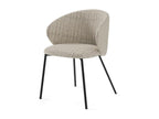 Ventoriq fabric chair with black metal legs - Comfort and modernity - Light brown color NIPP29313